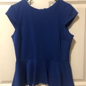 Peplum Blue Blouse